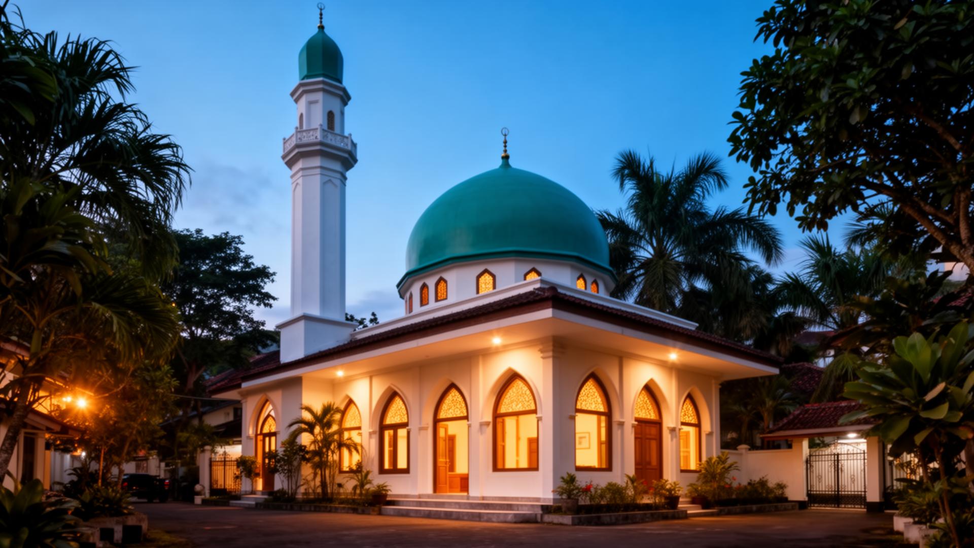 Masjid Al-Hikmah saat senja